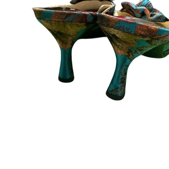 Alex Marie Metallic Floral Brocade Pointed Toe Mules | Size 9M NWT - Picture 7 of 14